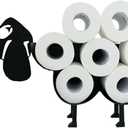 Dog Decorative Toilet Paper Holder Shelf, Cute Funny Tissue Iron Storage Stand Rack Iron Roll Paper Storage Bathroom Kitchen Accessories (Black Dog)