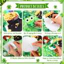 Zonon 120 Pcs St Patricks Day Bulletin Board Decorations Shamrock Horseshoe Gnome Leprechaun Cutouts St Patrick's Classroom Decorations with 12 Sheet Glue Points for Home Office Chalkboard Wall Window
