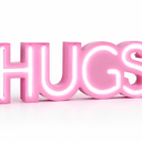 Led Table Sign Hugs Pink