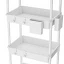 4 Tier Rolling Utility Cart with Drawer,REBECAT Utility Cart Made of Multifunctional Storage Organizer Tool for Kitchen,Bathroom,Living Room,Office(Gray)