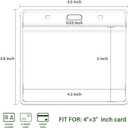 4x3 Inches Horizontal Badge Holder, Clear ID Card Holder with Waterproof Resealable Zip Type Protector, Badge Sleeve Fits Name Tag Holder/RFID/Proximity/Credit Card(Holders,50PCS)
