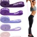 Fitense Resistance Bands Set - Pull Up Bands for Men Women, Exercise Bands Resistance with Door Anchor, Training Poster & Pouch for Body Stretching, Pull Up Assist ((5-130LBS) - Gradient Purple)