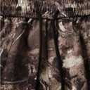 Men's Camo Drawstring Waist Cargo Pants Allover Print Long Trousers Streetwear with Pockets (Large, Yellow)