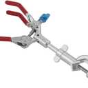 Clamp, 3 Prong Swivel Flask Clamp, Test Tube Condenser Holder with Flexible Jaws