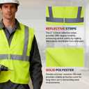 NORTHSKY 10 Pack High Visibility Safety Vest Reflective Lightweight Mesh Vest with Hook and Loop for Men Women (Yellow, L)