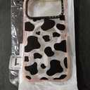 for iPhone 17 Pro Case Cute - Compatible with Magsafe - Military-Grade 20 ft Drop Protection Shockproof Phone Case - Funny Milk Cow Print Design (6.3") Glitter Pink