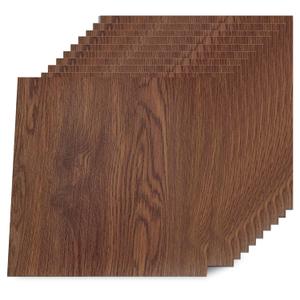 Yipscazo Peel and Stick Floor Tile 32 Sq.Ft Coverage 32-Pack Rustic Walnut 12" x 12" Vinyl Floor Tiles Self Adhesive Waterproof Perfect for DIY Projects