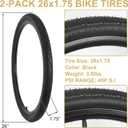 2-Pack 20x1.75 Bike Tire Tube, 20 Inch Mountain Bike Tires & Tubes, Folding Replacement Bicycle Tires with 2 Tire Levers for Hybrid, City Commuter, Urban