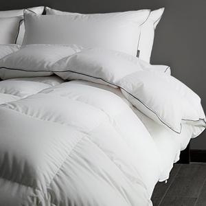 Luxury Lightweight Down Fiber Comforter Oversized King - High Fill Power Thin Duvet Cooling Bed Insert - Ultra-Soft Hotel Collection Comforter - Fluffy and Cozy - Ivory White - 120"x98"