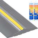 MYFAMIREA 12FT Garage Door Bottom Threshold Seal Strip with 300ml Black Adhesive/Sealant, Universal Rubber DIY Bottom Floor Threshold Seal, Weatherproofing Weather Stripping Replacement (3.7M Gray)
