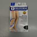 Truform 20-30 mmHg Compression Stockings for Men and Women, Thigh High Length, Dot Top, Closed Toe, Black, X-Large