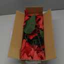 Poinsettias Artificial Christmas Flowers 9.8" Large Heads 6 Pack 16.9" Bouquet Red Faux Velvet Flower for Xmas Tree Home Christmas Decorations