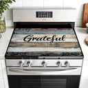 Multi-Design Stove Top Cover for Glass/Electric Stoves - 3-in-1 Heat-Resistant Protector Mat, Non-Slip Drying Rack 28"x20" (Grateful, 28" L x 20" W)