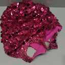 GUANYY Womens V-Neck Glitter Sequins Tank Tops Stretchy Sparkly Sexy Rave Party Sleeveless Shirt Rose Red Medium