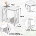 Farmhouse Narrow End Table Wooden Rustic White Side Tables, 24 inches x 12 inches x 24 inches