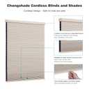 Changshade Cordless Cellular Shades,Blackout Honeycomb Shades for Windows,Pull Down Pleated Blinds,Easy to Install for Indoor Windows and French Doors,Beige Blackout-Color Coordinated,39" w x 64" h