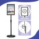 Sign Stand Adjustable for Floor Standing, Vertical and Horizontal Display with Heavy-Duty Base, Aluminum Alloy Opening Closing Frame (11 x 17 Black)