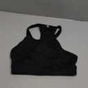 Women's Medium Support Back Pocket Energy Sport Bra Cotton Feel 70927 (Black)