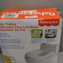 Fisher-Price 2-N-1 Potty Trainer with Flushing Sounds, Chart & Storage  White Floor Potty Chair with Splash Guard, Removable Ring & Bowl, Patented Snap Safe Ring Technology