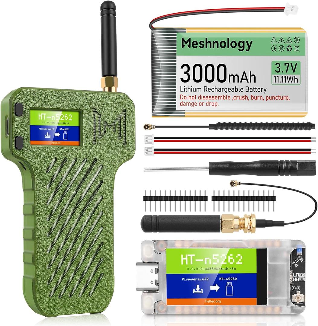 Mesh Node T114 Board + 3000mAh Battery + N36 Case Set, TFT Display nRF52840 SX1262 Module with 915MHz Antenna Support Lo Ra Blue Tooth 5.0 GPS Solar Power Supply for Mesh Tastic Ar duino Lo Rawan IoT