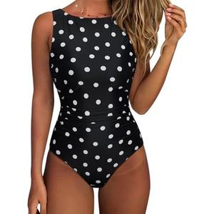 SUUKSESS Women One Piece Ruched Swimsuit Tummy Control Backless Bathing Suit Small