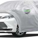 Car Cover Custom Fit for Toyota Sienna 1997-2026, Migaven Waterproof Full Exterior Cover Sun Rain Protection with Door Zipper and Cotton Lining, Silver