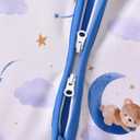 Baby Sleep Sack with Feet 6-12 Months 0.5 Tog 95% Rayon from Bamboo 5% Spandex Breathable Sleep Sacks Baby Walker Quilted Wearable Blanket with Legs 2-Way Zipper Bear