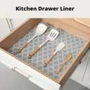 Drawer & Shelf Liner for Kitchen Cabinets 17.5 x 120", Non-Slip Non-Adhesive Shelf Paper Protect Dresser and Cupboard, Waterproof Drawer Mats for Bathroom, Easy to Cut (Grey Diamond)