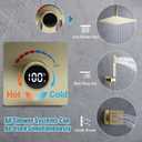 Concealed LED Digital Display Shower Diverter Valve Shower Mixing Valve Single Way Can Use All the Time Brushed Gold