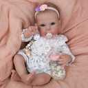 WOOROY Realistic Reborn Baby Dolls, 18 Inch Lifelike Newborn Baby Girl Doll with Soft Body, Real Life Baby Dolls with Accessories Gift Toys for Kids Age 3+