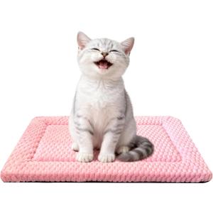 Dog Bed Mat - Dog Crate Pad - Reversible Mat for Pet Comfort - Soft Bed Crate Pads with Dual-Sided Design for All Seasons (Pink, 18" L x 14" W x 1.5" Th)