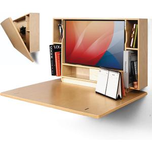 ARROWSTONE SKEENA Wall-Mounted Desk - Floating Folding Desk with Storage, Space-Saving Design for Home Office (36")