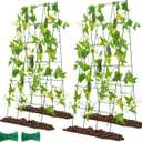 48" Hx 18" L Cucumber Trellis for Garden A Frame Plant Support for Raised Bed, Outdoor Indoor Plant Garden Trellis for Climbing Plants (2 Packs)
