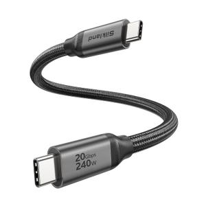 Silkland USB C 3.2 Gen 2x2 Cable, 20Gbps USB C High Speed Data Transfer, 5K/4K 60Hz USBC Monitor Cord, 240W PD Fast Charging, Type C 3.1 Cable Compatible for SSD, Hub, Dock, eGPU, 1.6FT