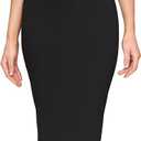 Yige Women's Premium Stretch Office Pencil Skirt Made Below Knee (Black)