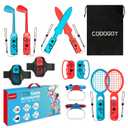 CODOGOY 12-in-1 Switch Sports Accessories Kit with Carry Bag - Compatible with Switch/OLED & Joy-Con, Perfect for Family Sports Party Games & Accessory Storage