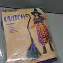 Spooktacular Creations Light Up Polka Dots Witch Tutu Costume for Girls Toddlers Starry Witch Dress with Magic Hat and Broom (S)