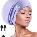 Swim Cap for Long Thick Hair, 3 Size Silicone Swimming Caps for Dreadlocks, Braids, Weaves, Extensions, Curls & Afros, Adult Waterproof Swim Hats Bathing Caps for Women Men (XX-Large, Purple)
