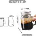 Bincoo 4oz Espresso Shot Glass Espresso Cups With Leak-Proof Lid and Handle, Portable Travel Coffee Shot Glasses for Beans, Syrup, Cocoa Powder, Wine, Bar, Party, 4 Pack