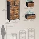 SONGMICS Tall Dresser for Bedroom, 5 Fabric Drawers with Steel Frame, 11.8"D x 19.9"W x 37.9"H