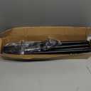 2 Pack Black Curtain Rods for windows 32 to 62 inch, 5/8 inch Splicing Heavy Duty Metal Curtain Rod Set with Brackets