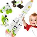 Rocket Space Toys for Kids 3-5 5-7 with Lights & Sound, Educational Astronaut Toys for 3 4 5 6 7 8 Year Old Boy Birthday Gift, Interactive Toddler Boys Toys 4-6 3-4 Science Outer Party Favors