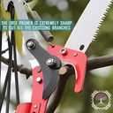 Pole Saws for Tree Trimming, 7.3-27 ft Extendable Tree Trimmers Long Handle Pruner, Sharp Steel Blade and Scissors High Branches Trimming, Tree Pruner, Tree Saw (7.3-27 ft with Scissors)
