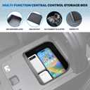 Cool Box Organizer fit for Toyota Land Cruiser Prado 250 2024-2027 & Lexus GX550 2024 2025 Extra Storage Space - No-Slip Center Console Organizer ABS Plastic Double Storage Space(Only Fit Cool Box)