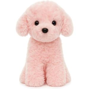 Pink Puppy Dog Stuffed Animals Plush Toys, Pink Toy Poodle Bichon Frise Maltese Stuffed Dog Plush, for Girls, Kids, Babies, Birthday, Easter, Christmas -12.6 inches