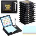 Tenceur 10 Pcs Valentine Employee Appreciation Gifts Bulk, Thank You PU Leather Sticky Note Holder with Cards Inspirational Office Desk Accessory for Teachers Coworkers(Motivational Staff)
