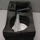 Hoooh Matte Black Free-Standing Towel Ring - Double-Ring & Marble Base Design - Stainless Steel Hand Towel Rack for Bathroom Vanity Countertop