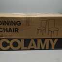 COLAMY Parsons Dining Chairs Set of 2. Upholstered Fabric Dining Room Kitchen Chair with Nailhead Trim and Wood Legs - Light Grey