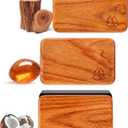 Natural Wooden Car Air Freshener for Visor Clip- Natural Teak/Cabana/Amber Scents, Long-Lasting Odor Eliminator with Metal Clip, 3 Refillable Wood Chips for Cars/Trucks/SUVs (pale yellowish beige)
