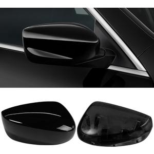 Compatible with Honda Accord Mirror Cover Replacement 2008-2012,8th Gen Accord Sedan Mirror Cap for Right Passenger Side,Clip on,W/O Turn Signal Gap Replace for 76201TVAA31,Glossy Black,1 PCS